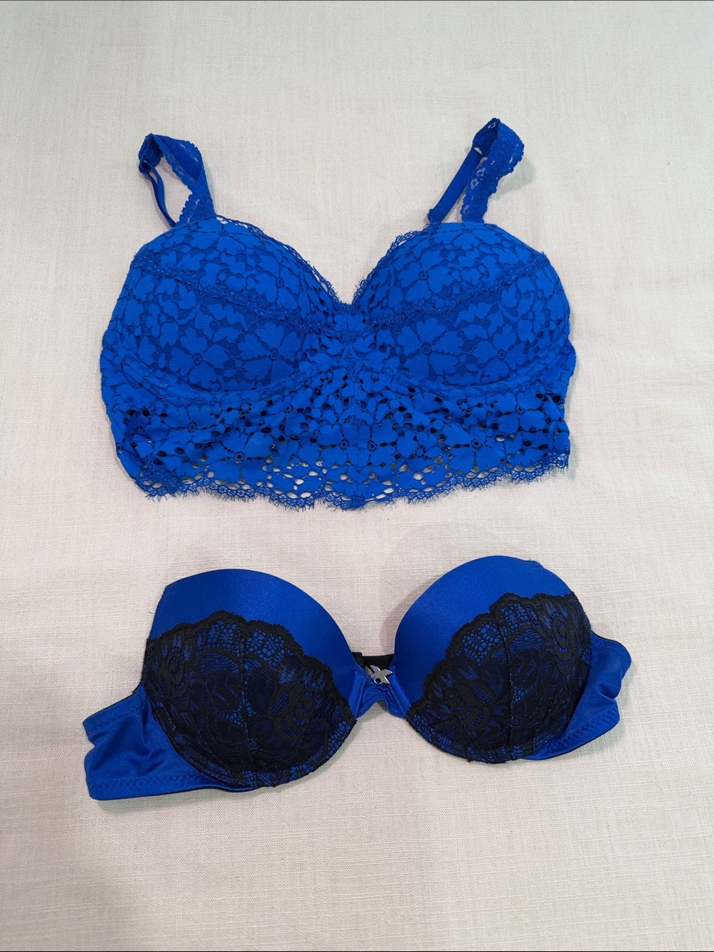 PINK Victoria’s Secret + Frederick’s Lace Bra Bundle Blue